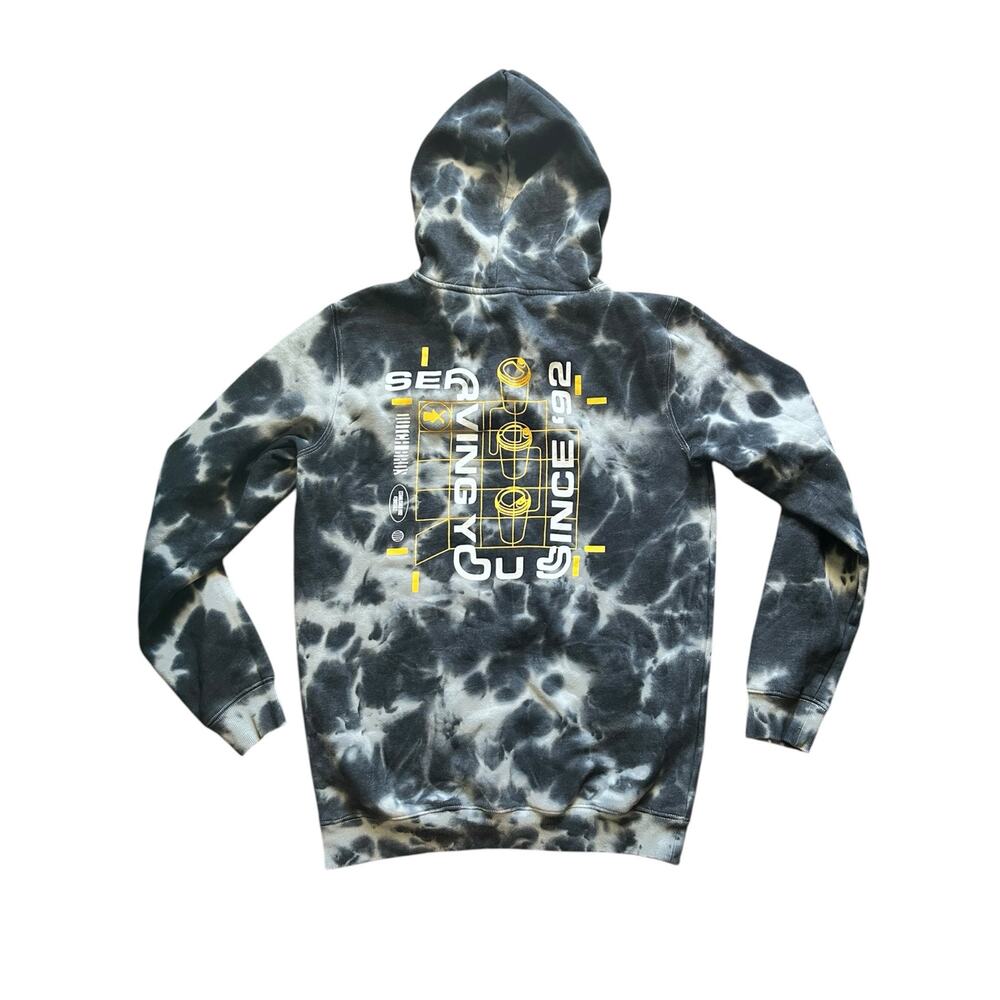 Dutch Bros Large Coffee Tie Dye Hoodie Sweatshirt Black/Gray Serving You Design - Picture 5 of 6